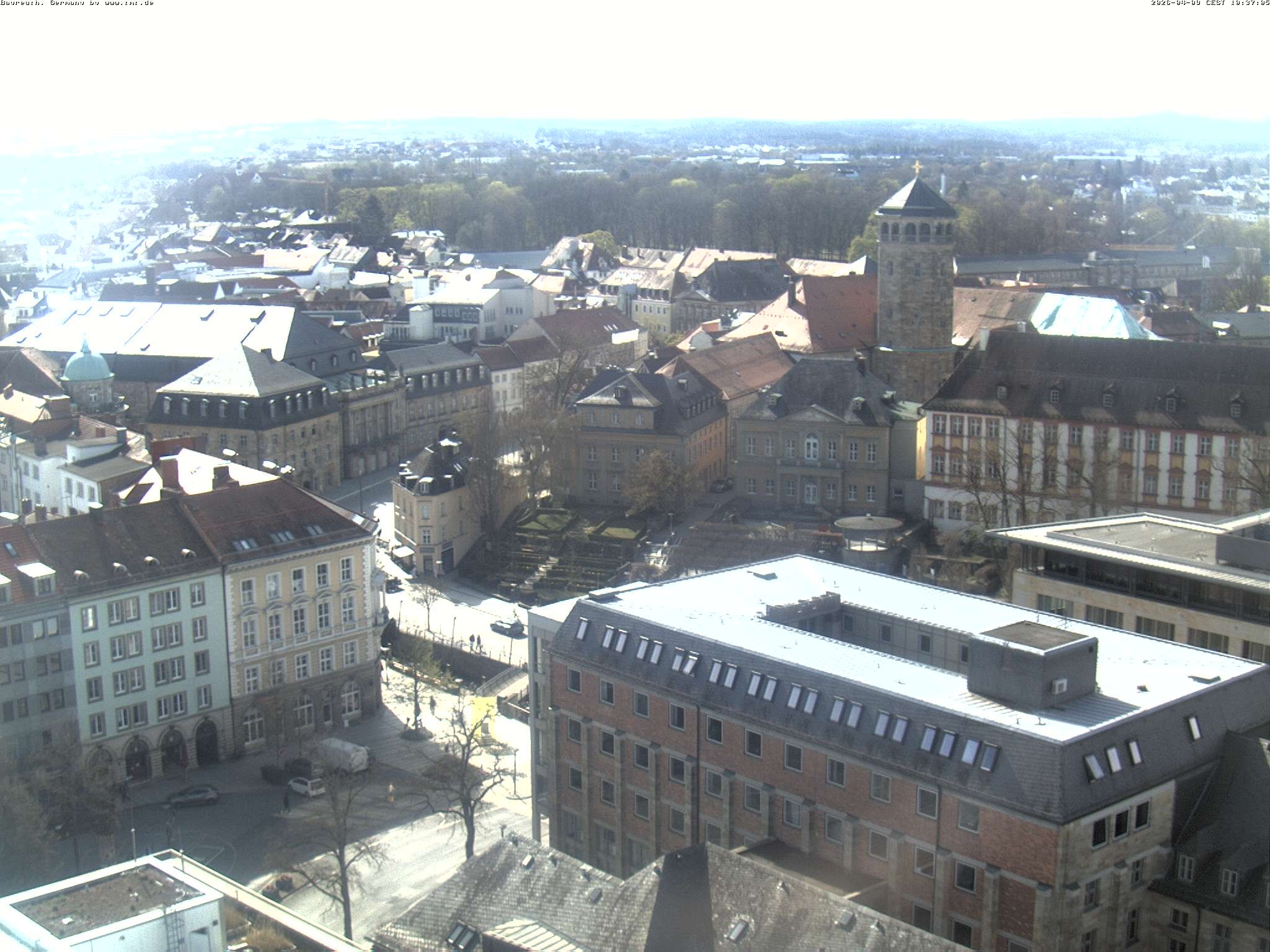 Archiv Foto Webcam Bayreuth: Blick vom Rathaus