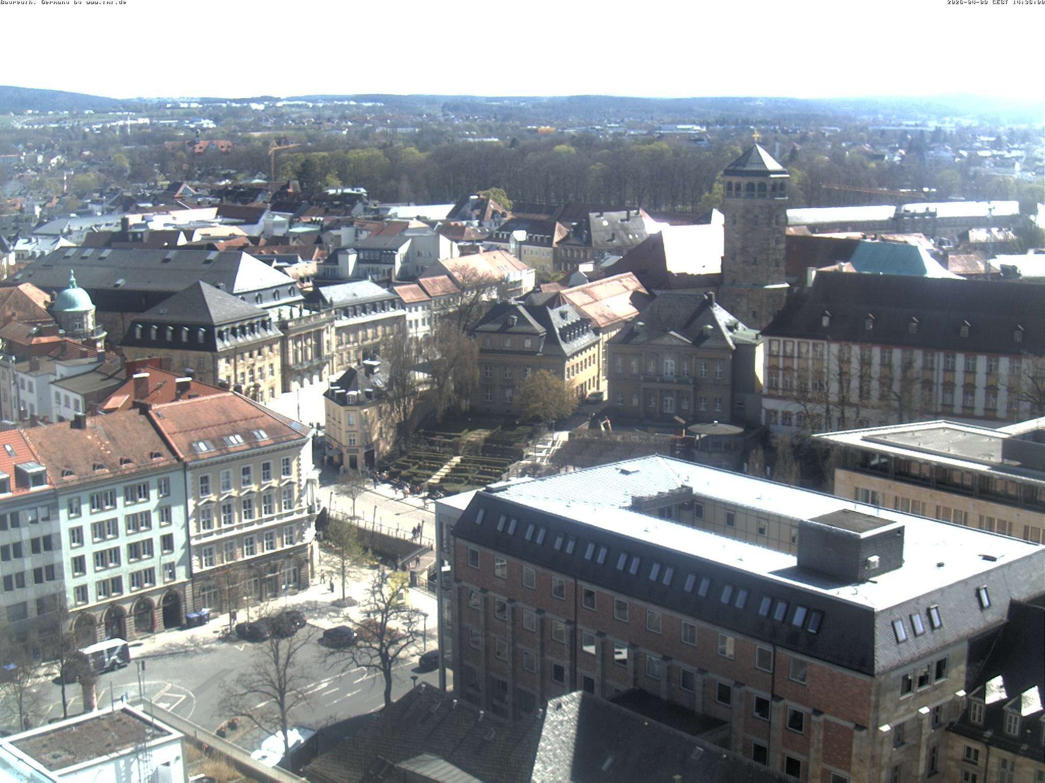 Archiv Foto Webcam Bayreuth: Blick vom Rathaus