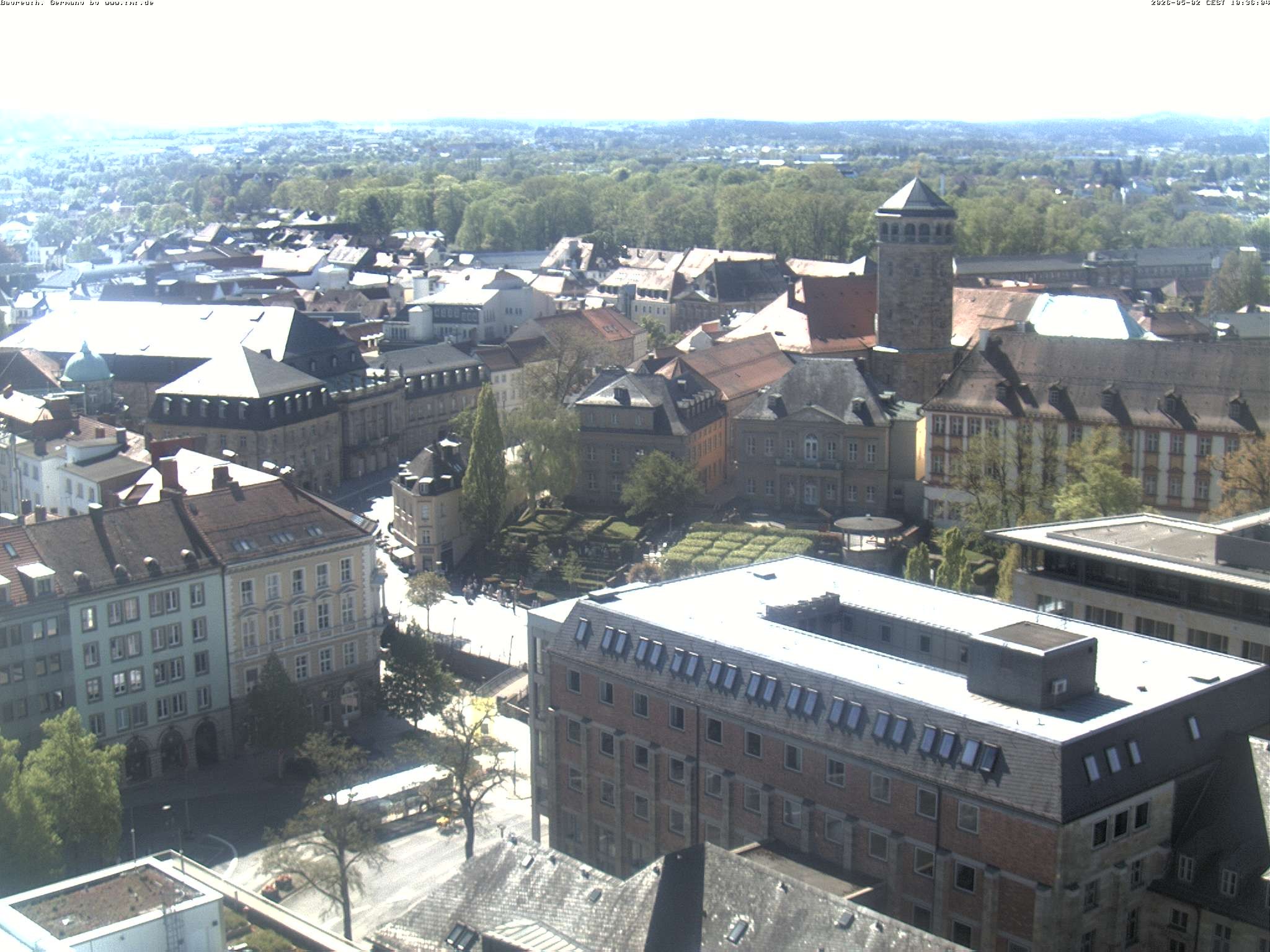 Archiv Foto Webcam Bayreuth: Blick vom Rathaus