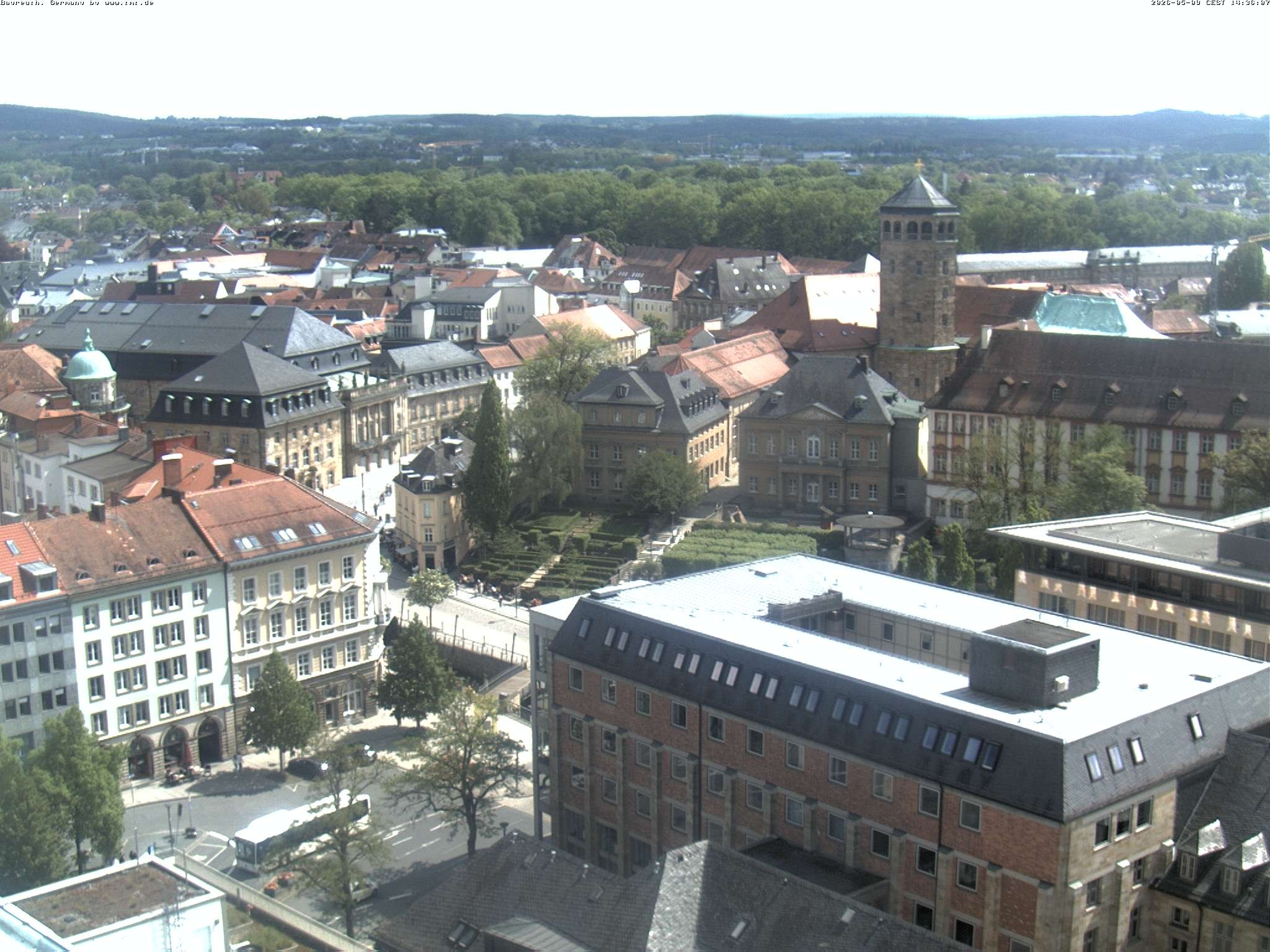 Archiv Foto Webcam Bayreuth: Blick vom Rathaus