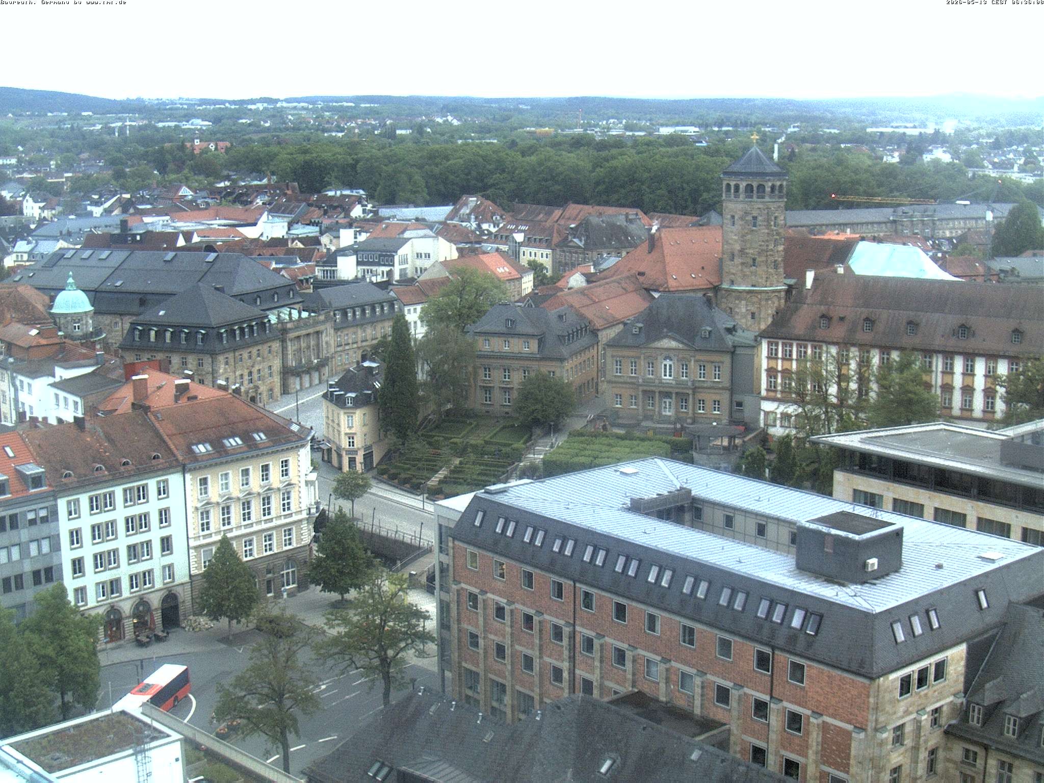 Archiv Foto Webcam Bayreuth: Blick vom Rathaus