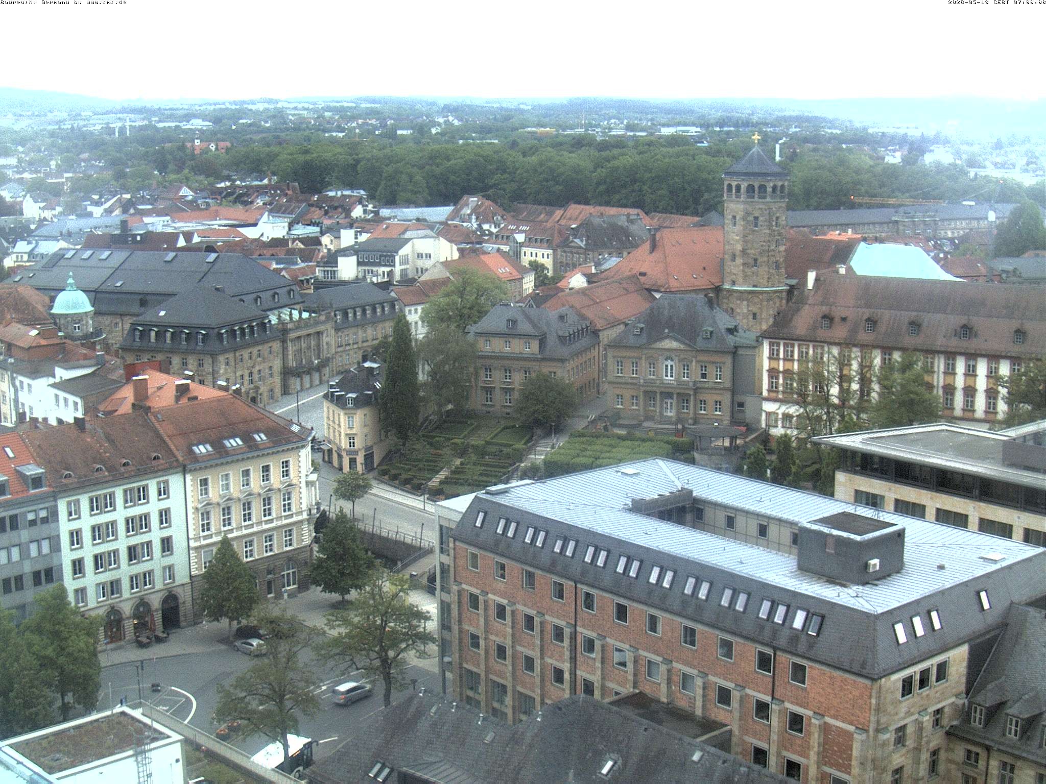 Archiv Foto Webcam Bayreuth: Blick vom Rathaus