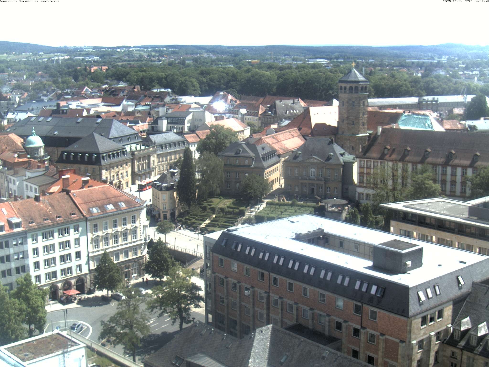 Archiv Foto Webcam Bayreuth: Blick vom Rathaus