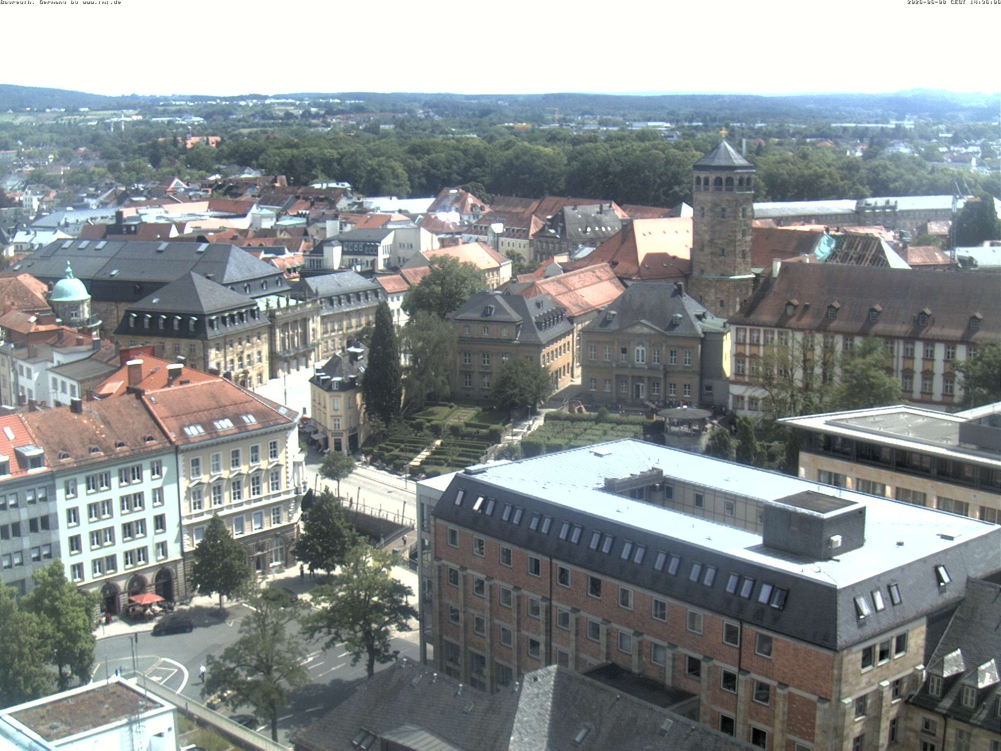 Archiv Foto Webcam Bayreuth: Blick vom Rathaus