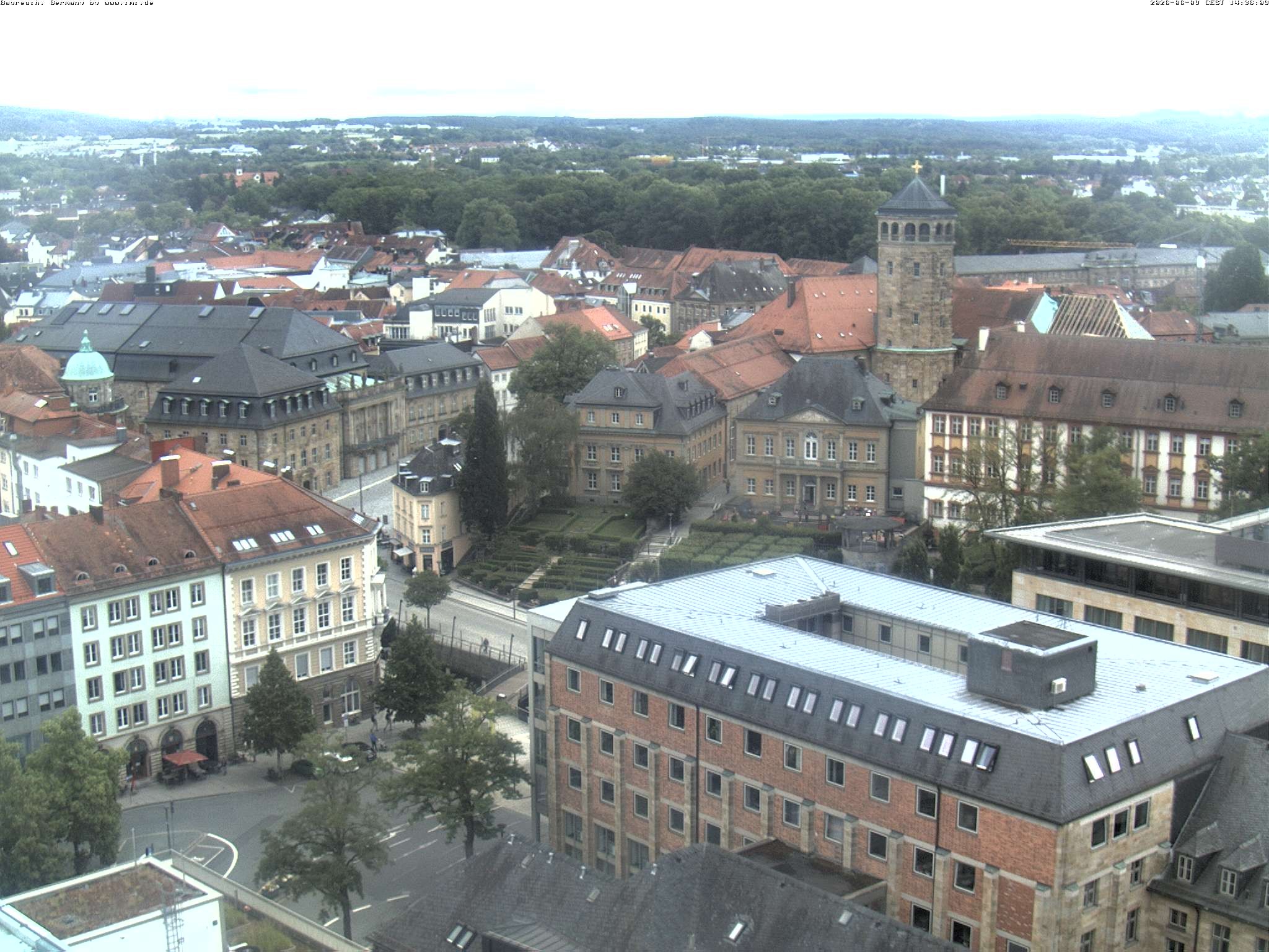 Archiv Foto Webcam Bayreuth: Blick vom Rathaus