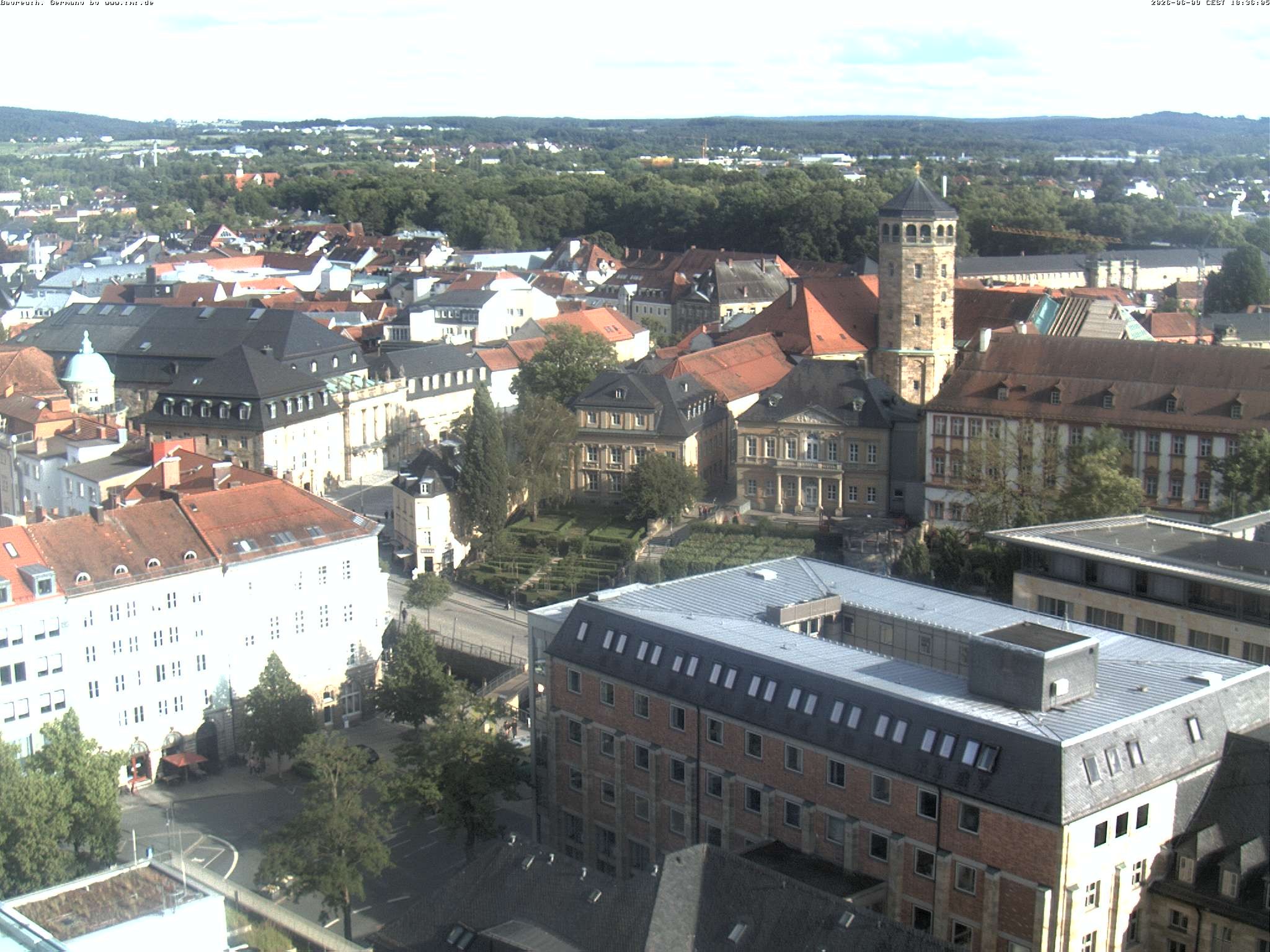Archiv Foto Webcam Bayreuth: Blick vom Rathaus