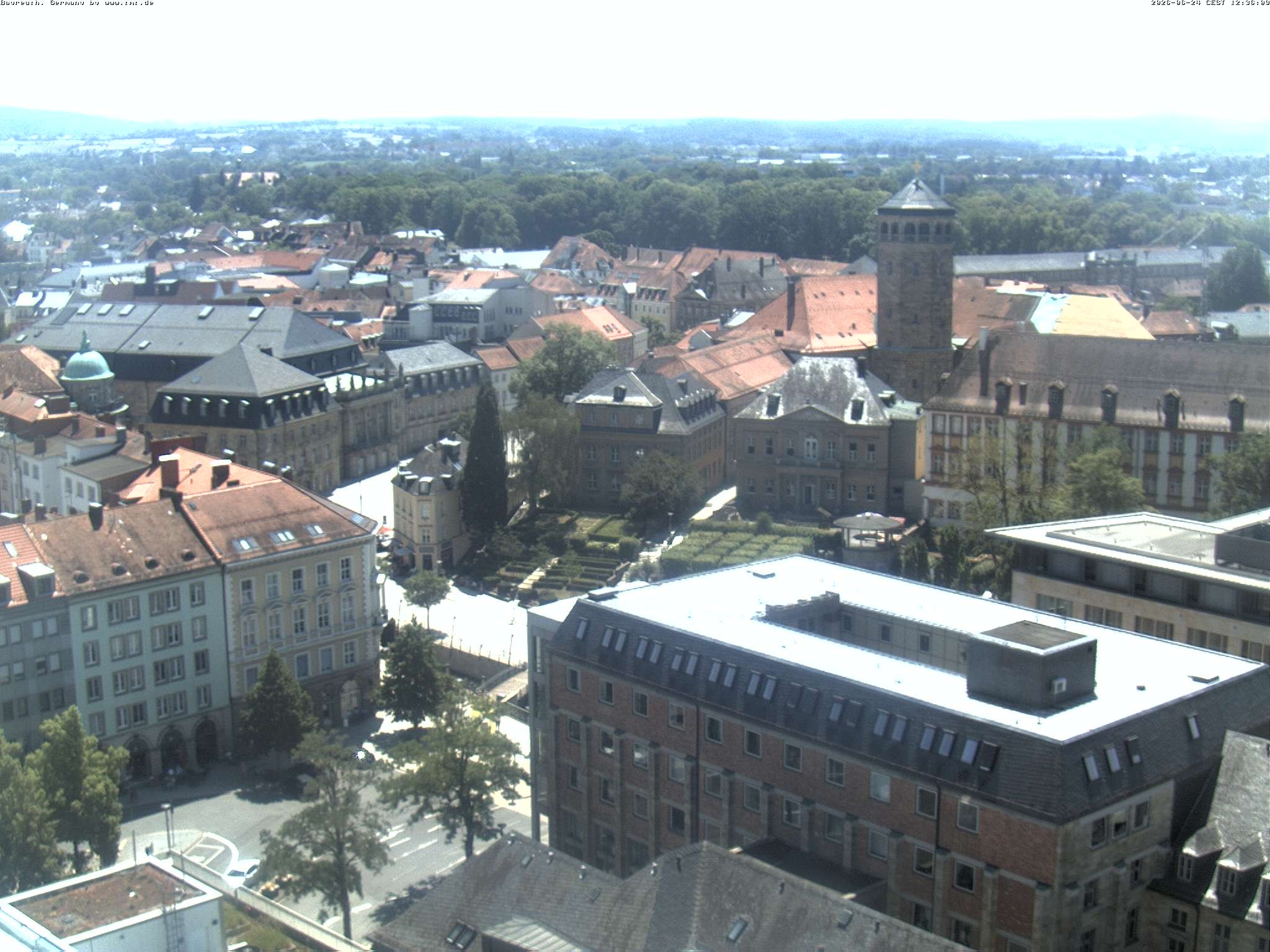 Archiv Foto Webcam Bayreuth: Blick vom Rathaus