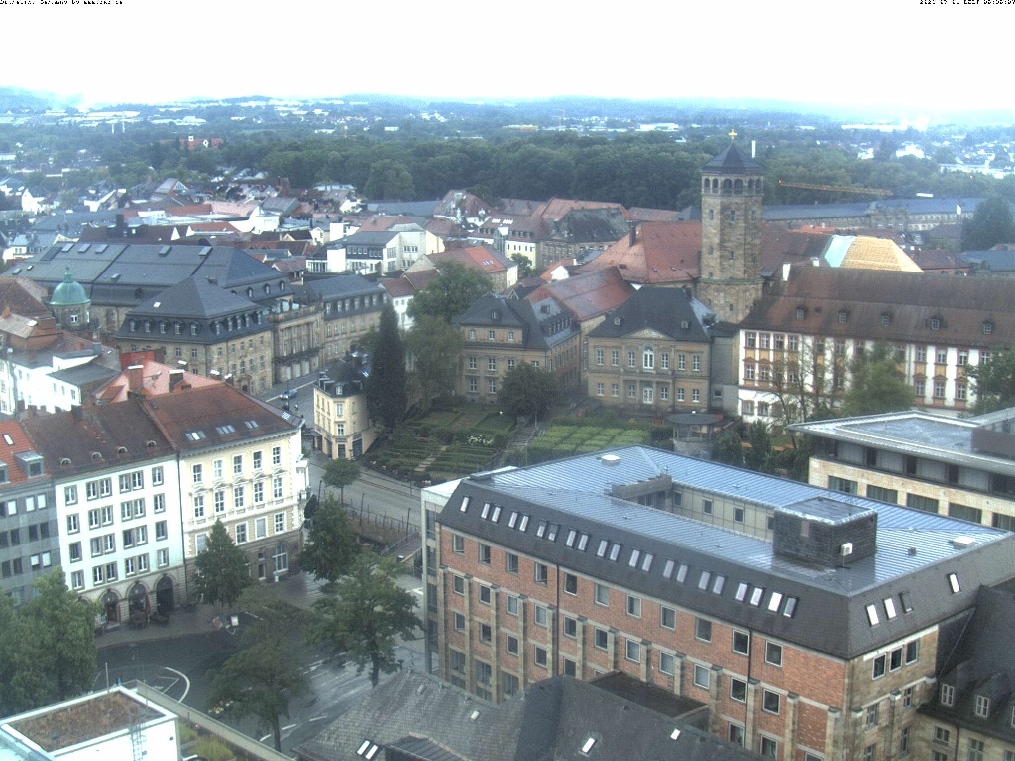 Archiv Foto Webcam Bayreuth: Blick vom Rathaus
