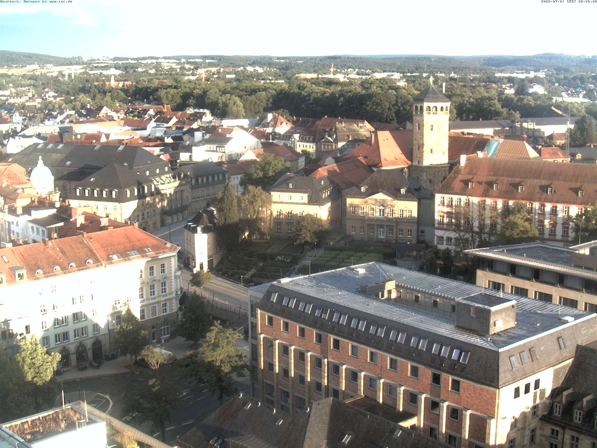 Archiv Foto Webcam Bayreuth: Blick vom Rathaus