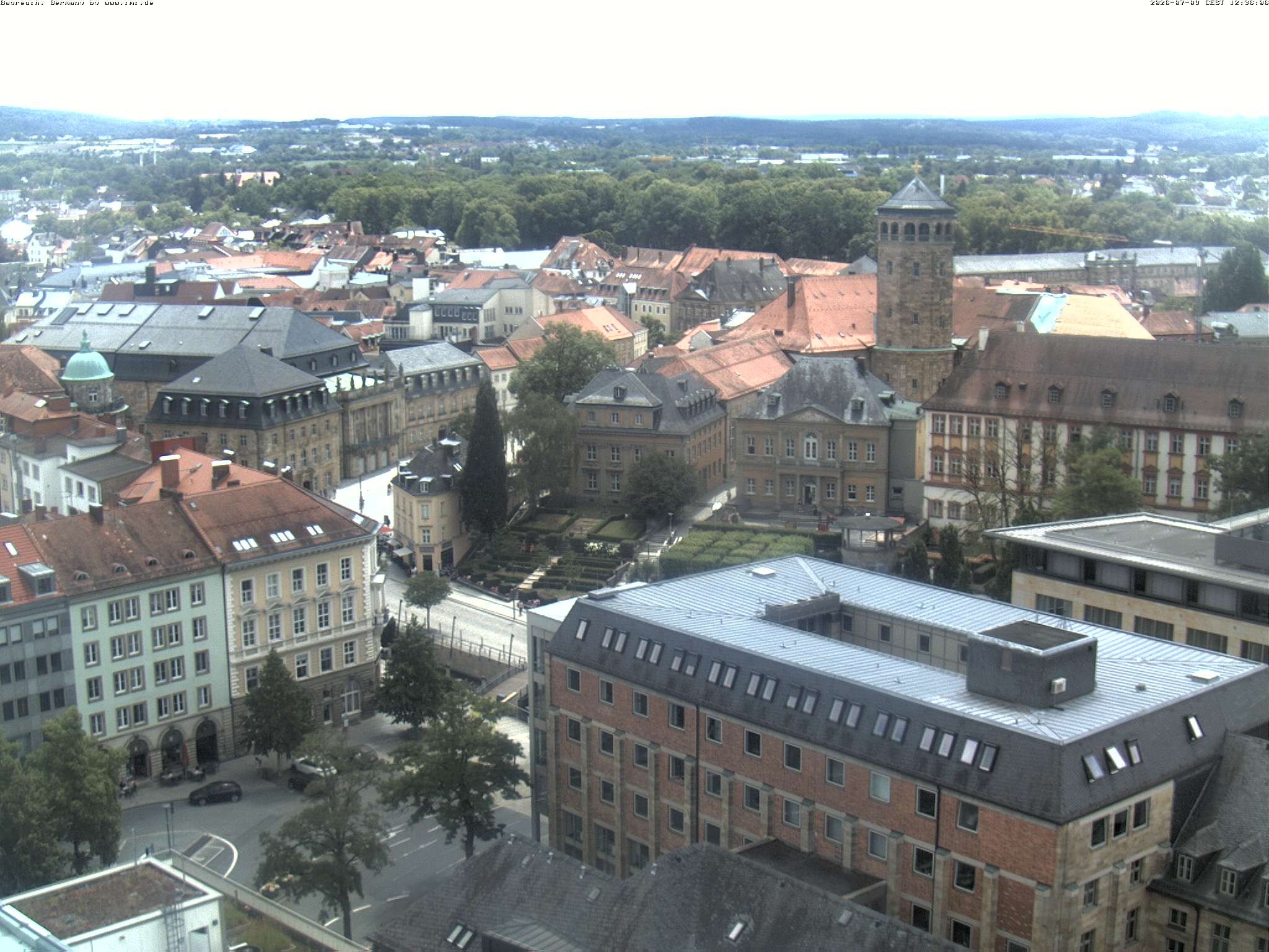 Archiv Foto Webcam Bayreuth: Blick vom Rathaus