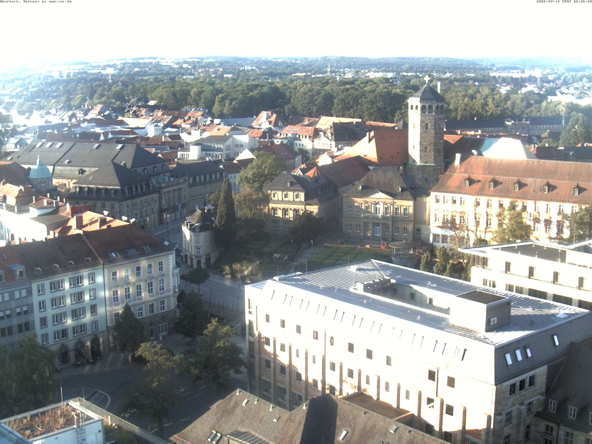 Archiv Foto Webcam Bayreuth: Blick vom Rathaus