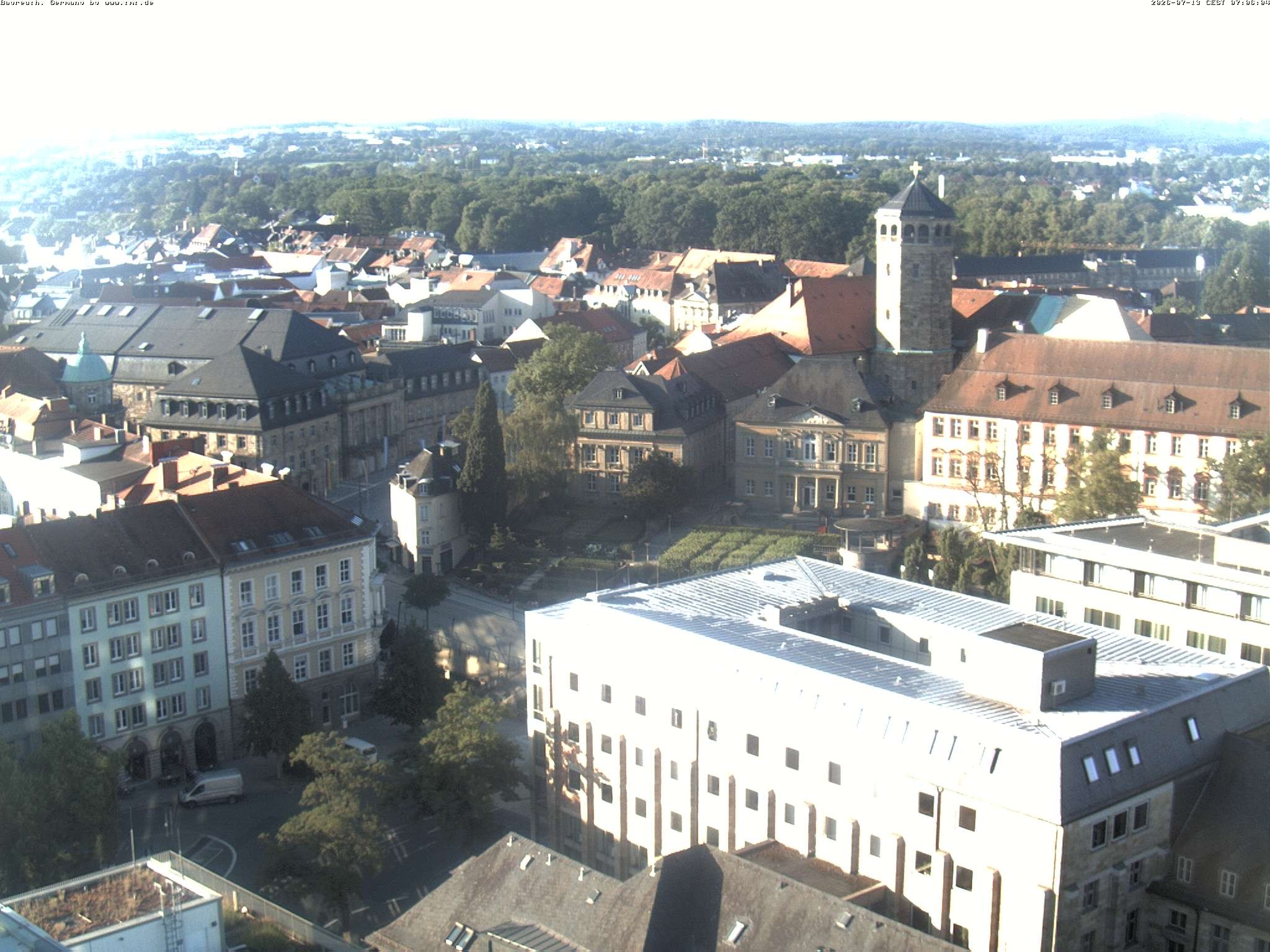 Archiv Foto Webcam Bayreuth: Blick vom Rathaus