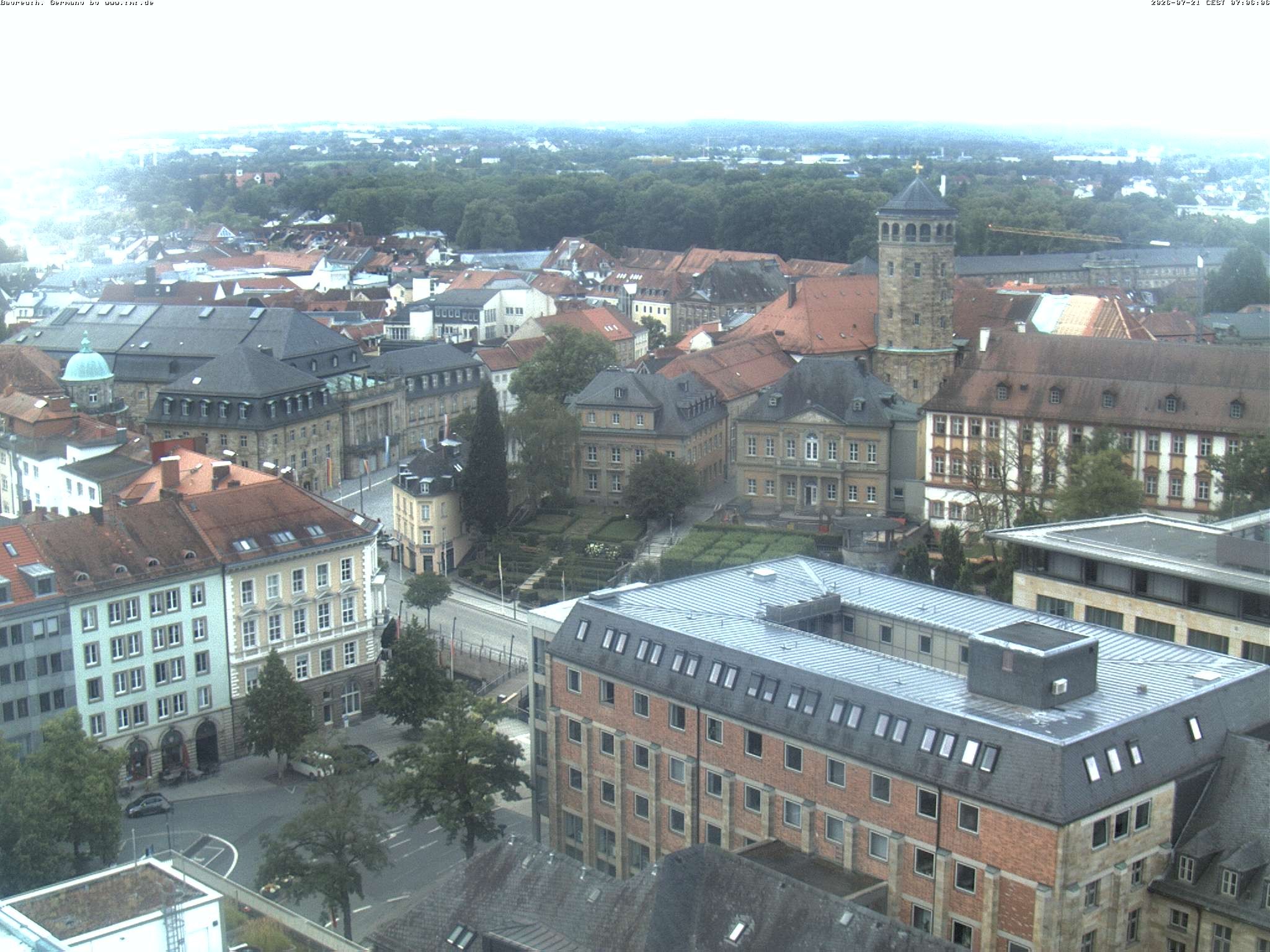 Archiv Foto Webcam Bayreuth: Blick vom Rathaus