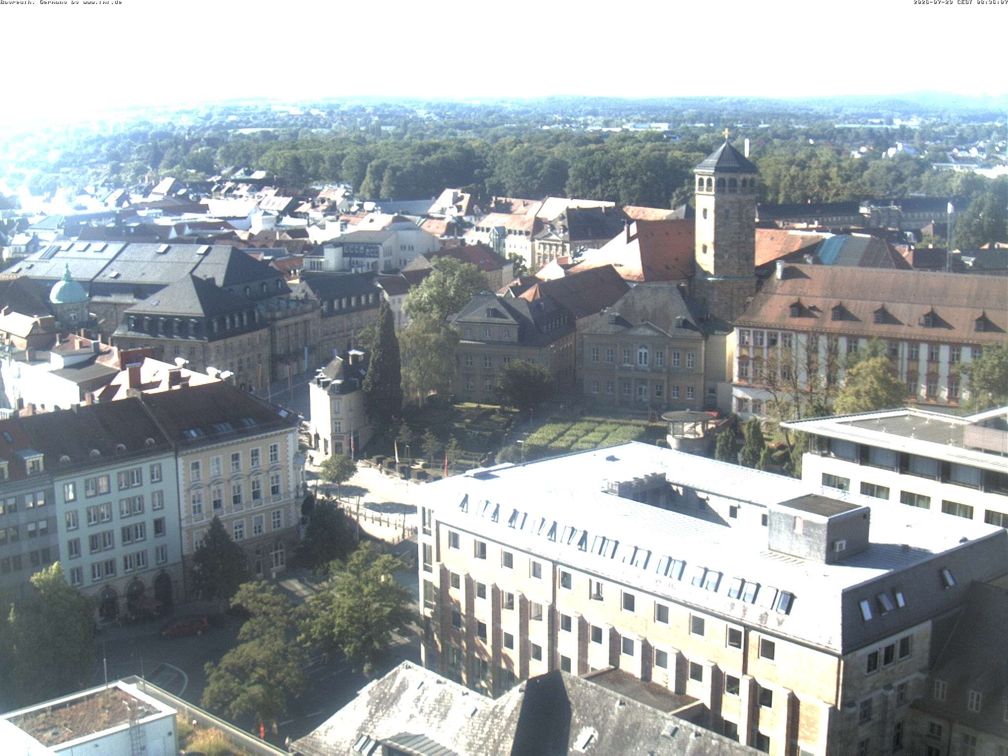 Archiv Foto Webcam Bayreuth: Blick vom Rathaus