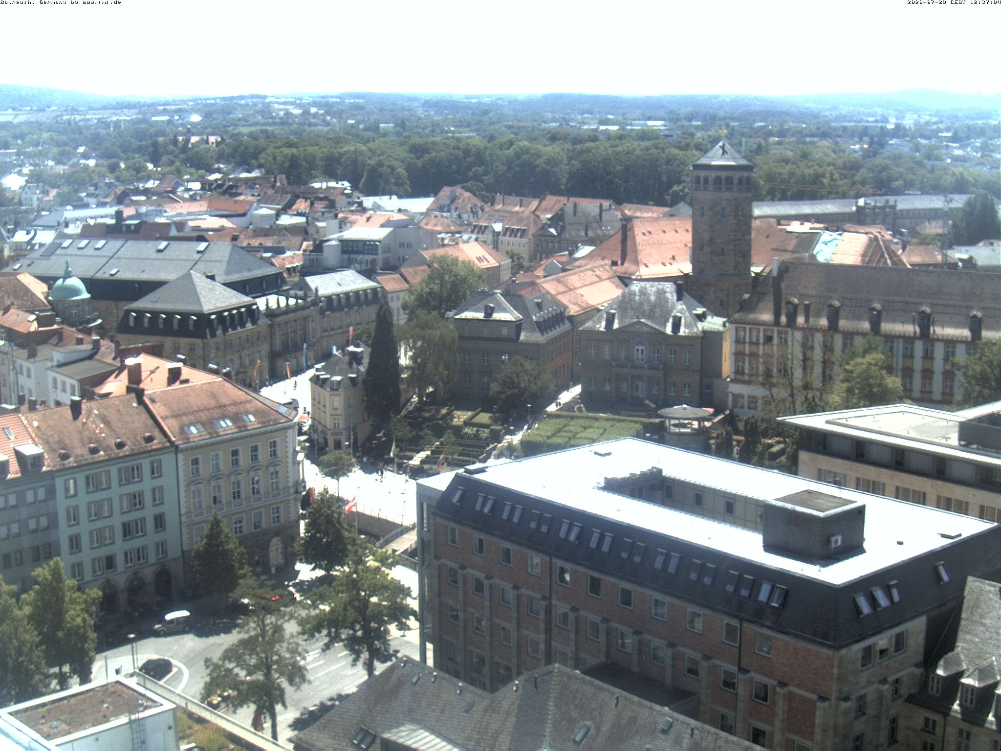 Archiv Foto Webcam Bayreuth: Blick vom Rathaus