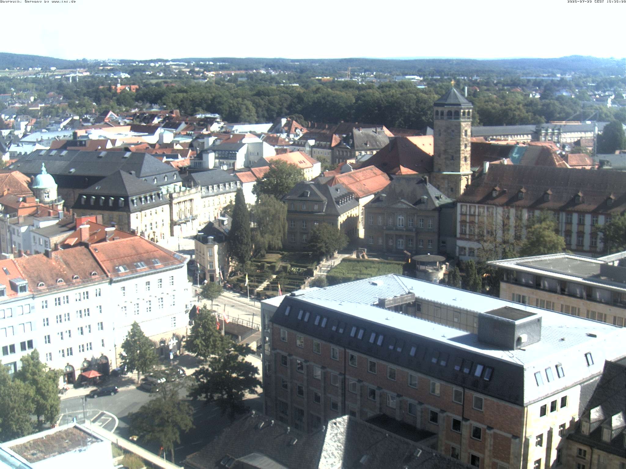 Archiv Foto Webcam Bayreuth: Blick vom Rathaus