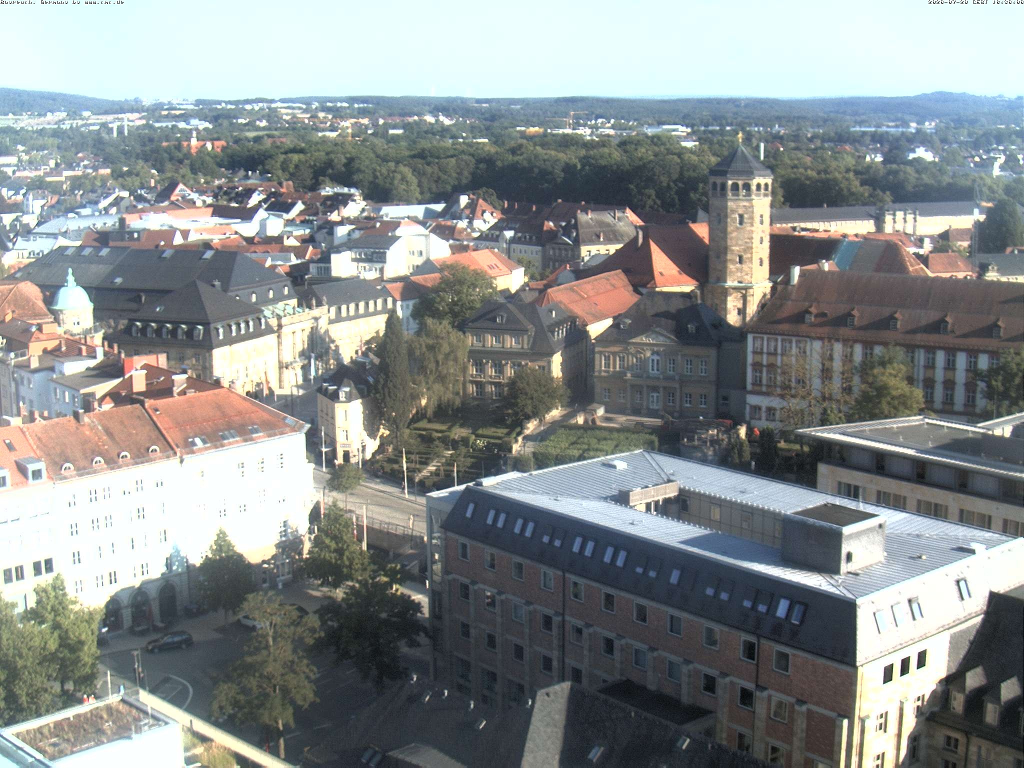Archiv Foto Webcam Bayreuth: Blick vom Rathaus