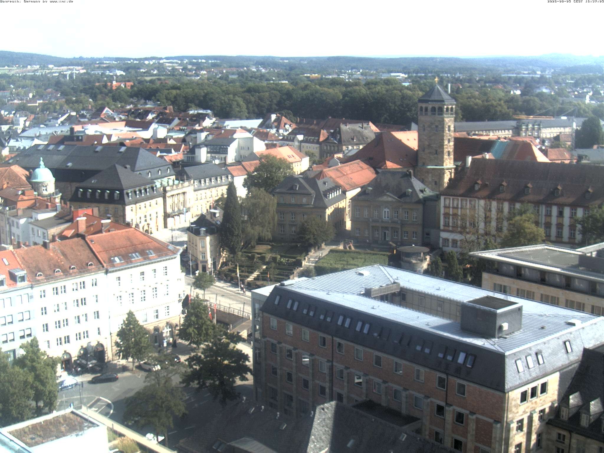 Archiv Foto Webcam Bayreuth: Blick vom Rathaus