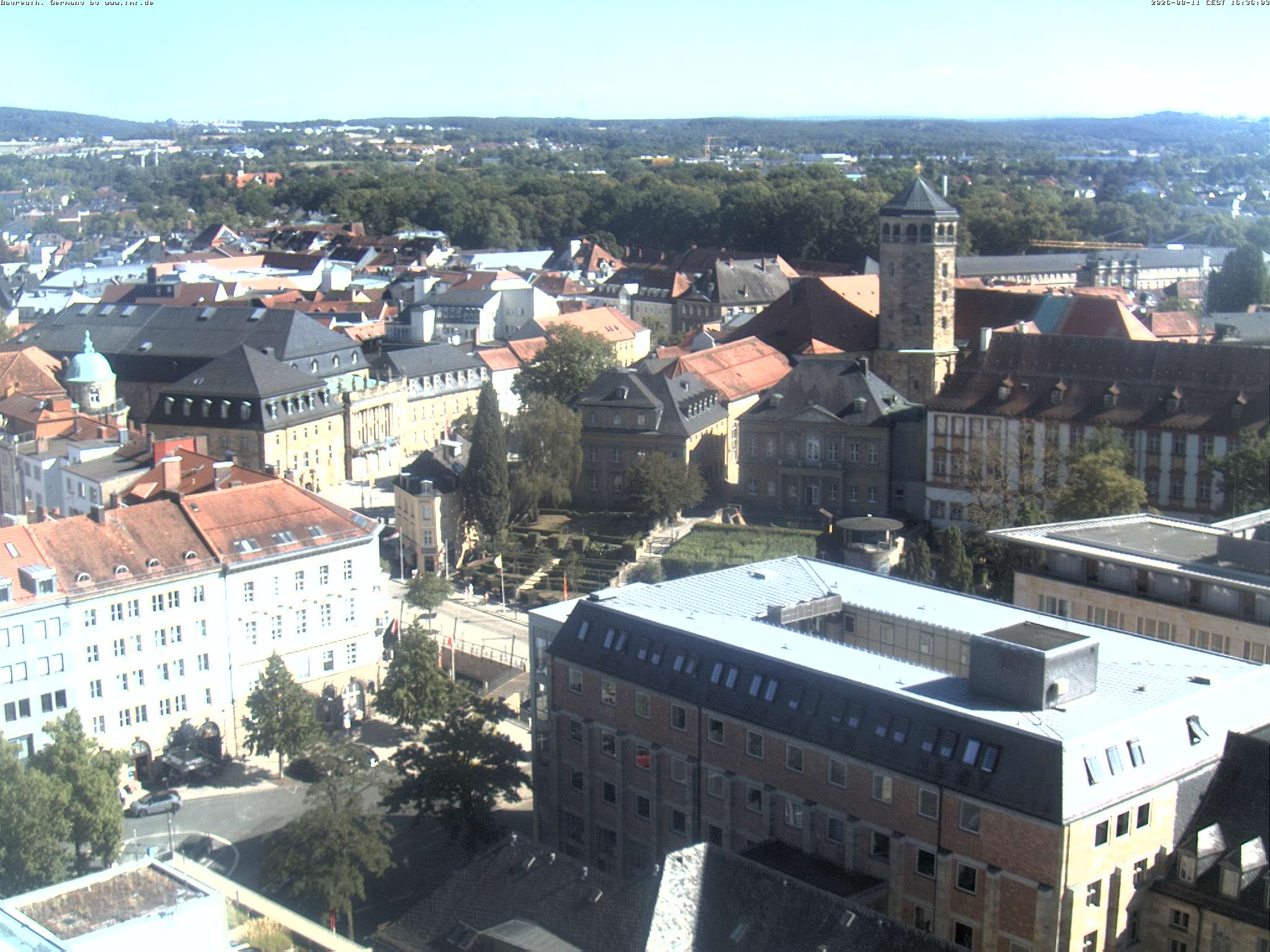 Archiv Foto Webcam Bayreuth: Blick vom Rathaus