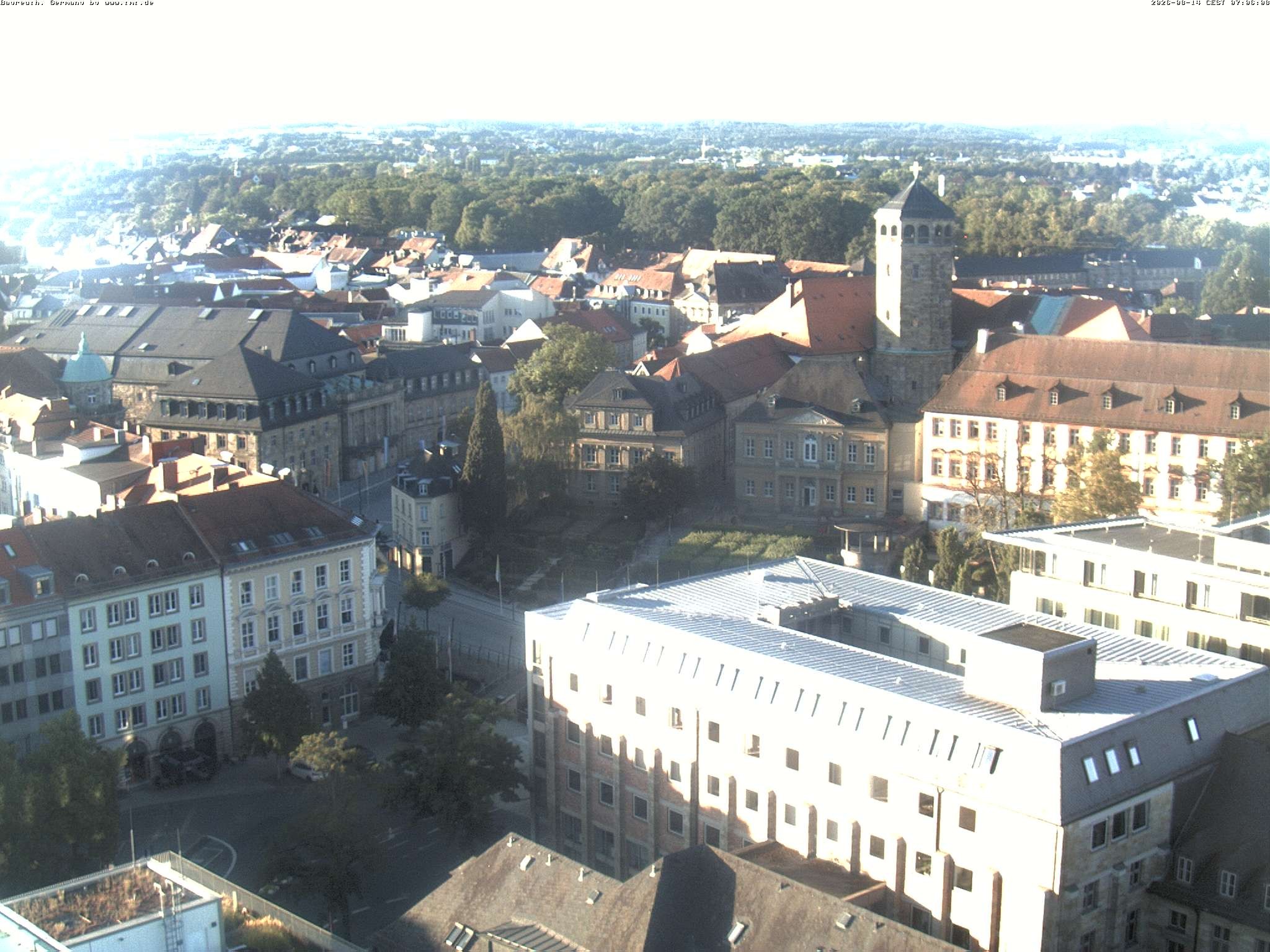 Archiv Foto Webcam Bayreuth: Blick vom Rathaus
