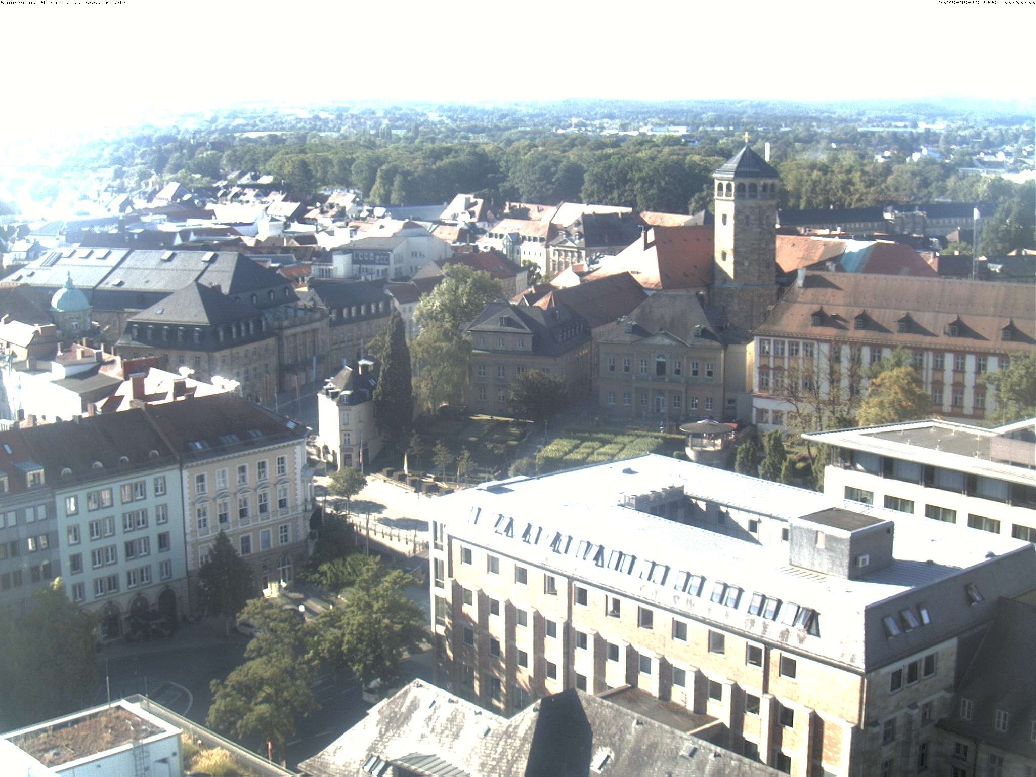 Archiv Foto Webcam Bayreuth: Blick vom Rathaus