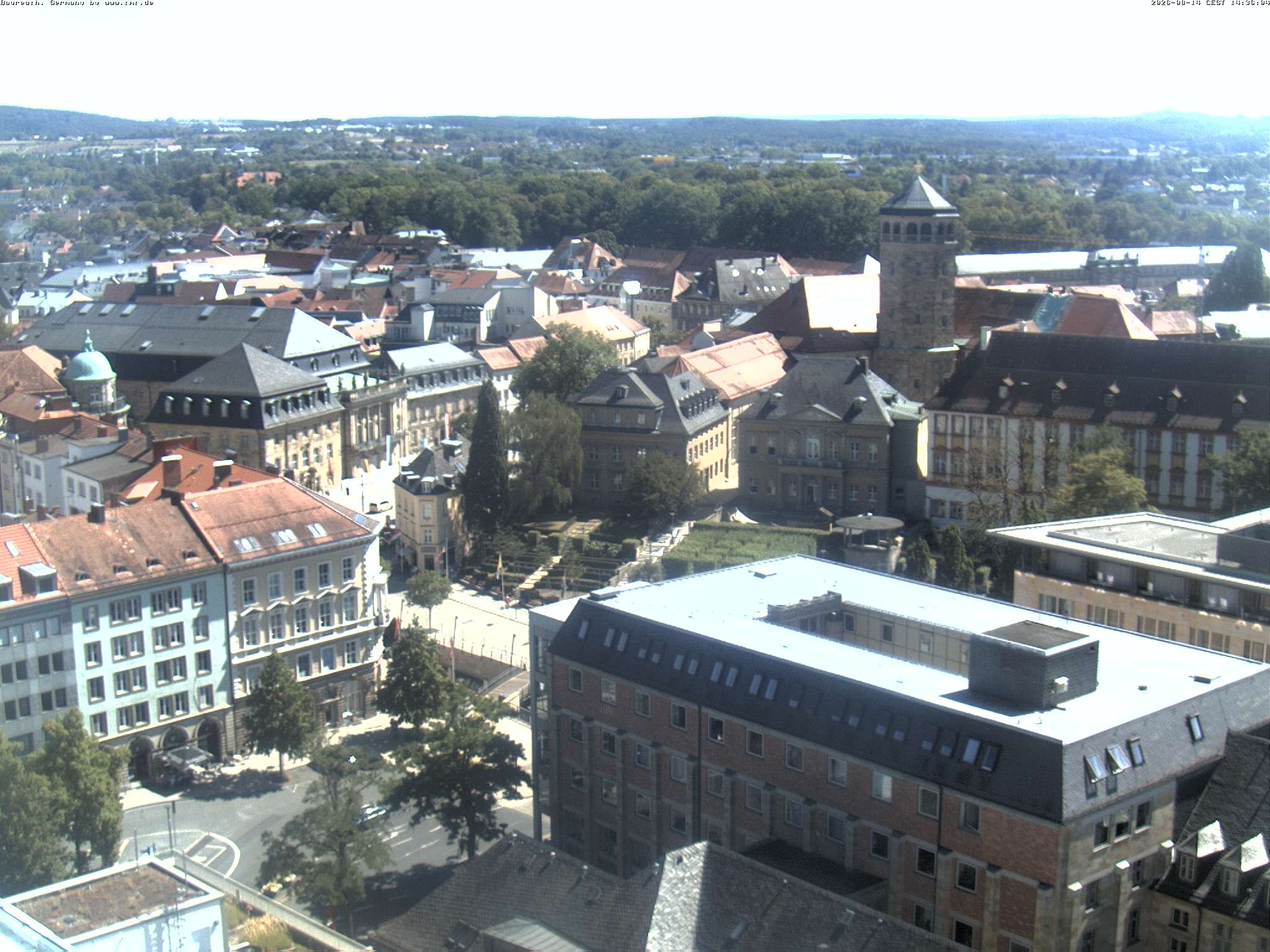 Archiv Foto Webcam Bayreuth: Blick vom Rathaus