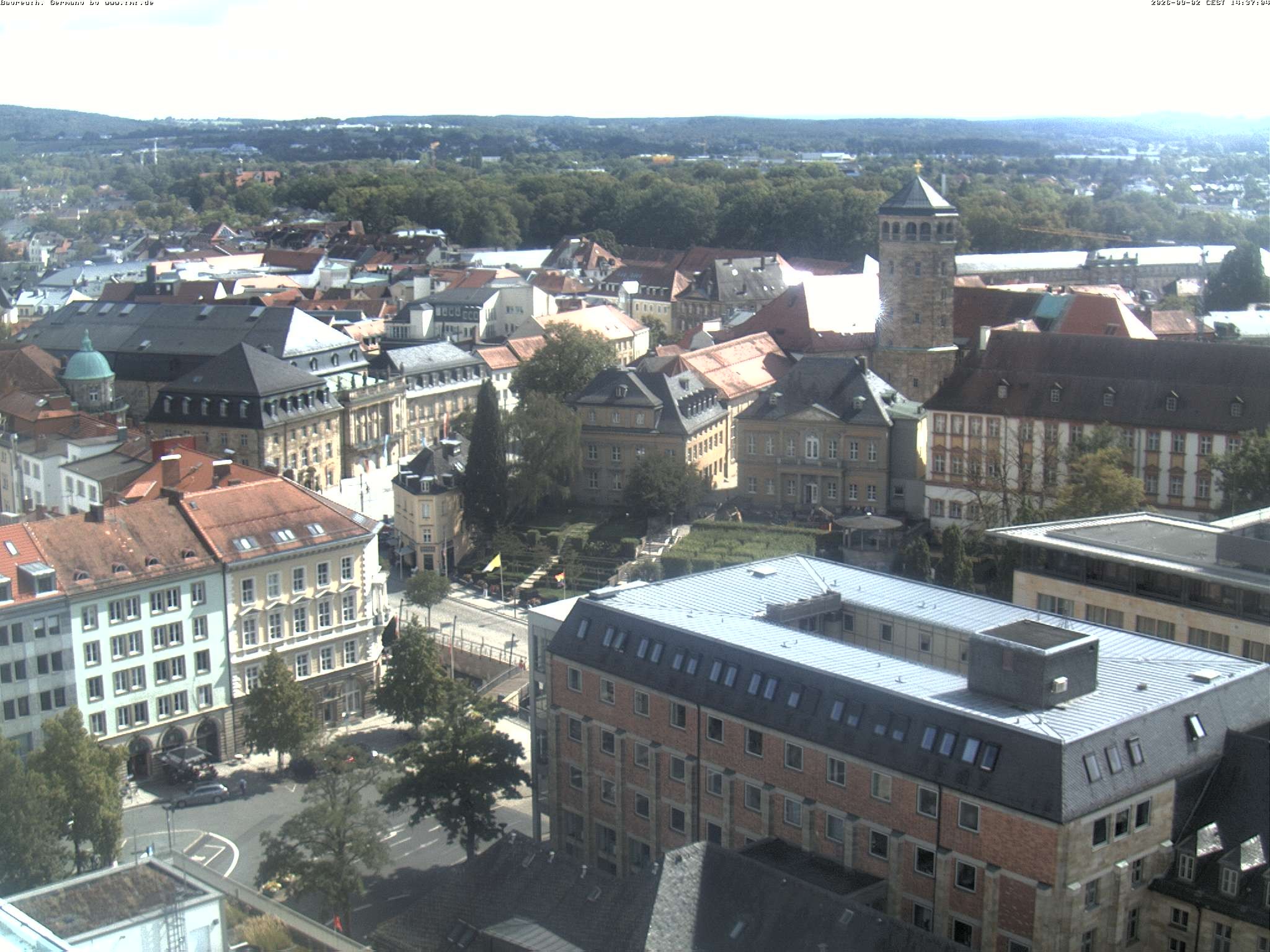 Archiv Foto Webcam Bayreuth: Blick vom Rathaus