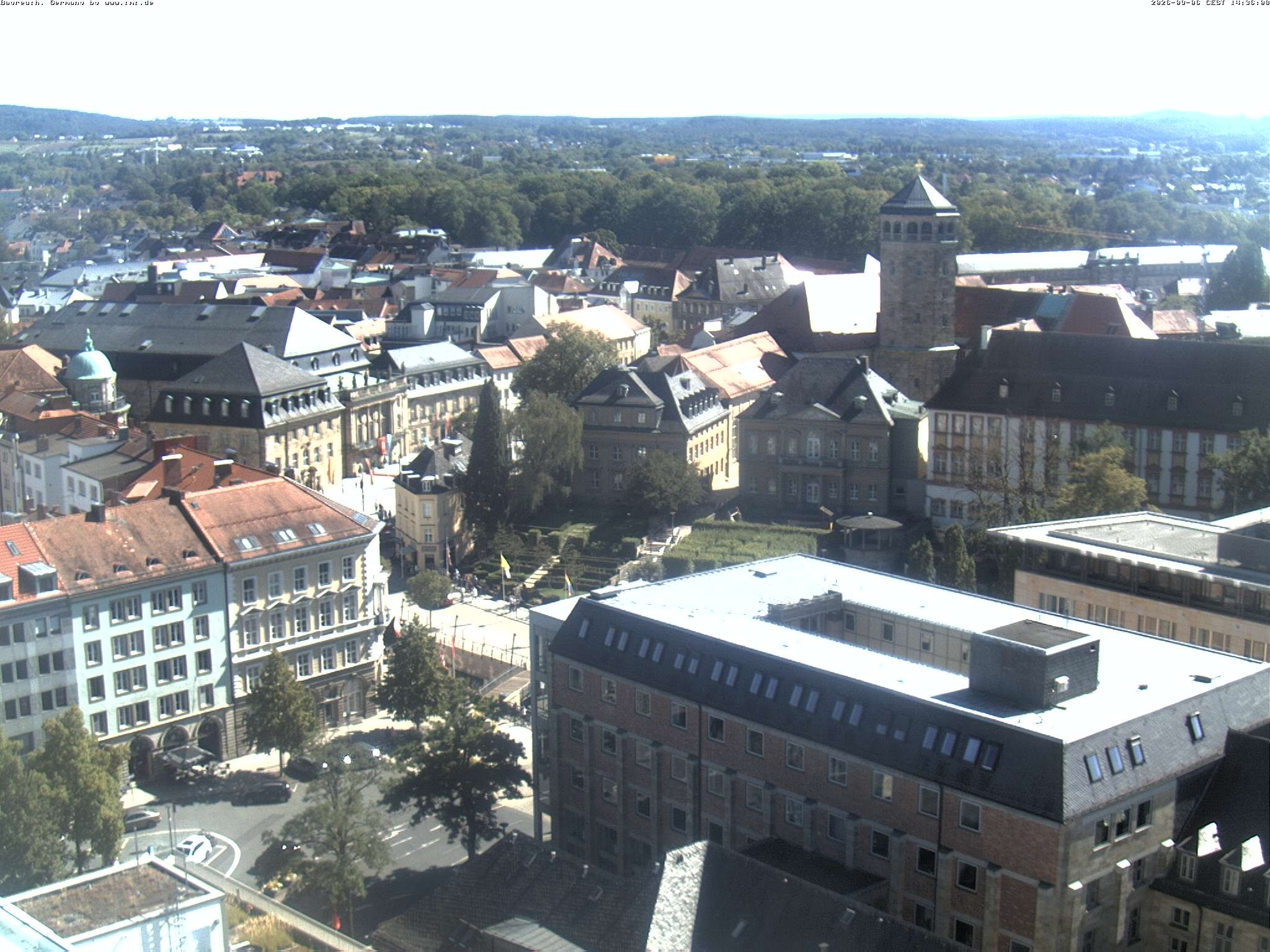 Archiv Foto Webcam Bayreuth: Blick vom Rathaus