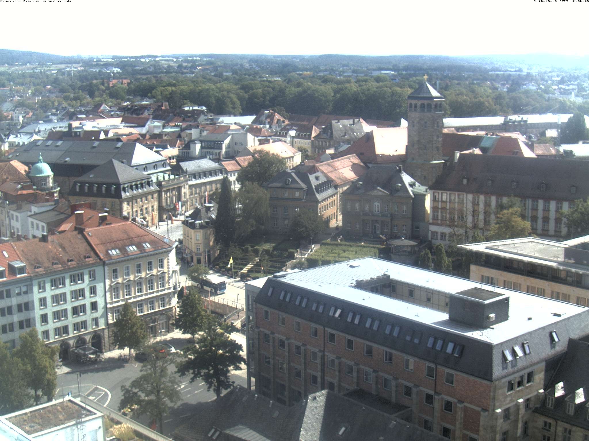 Archiv Foto Webcam Bayreuth: Blick vom Rathaus
