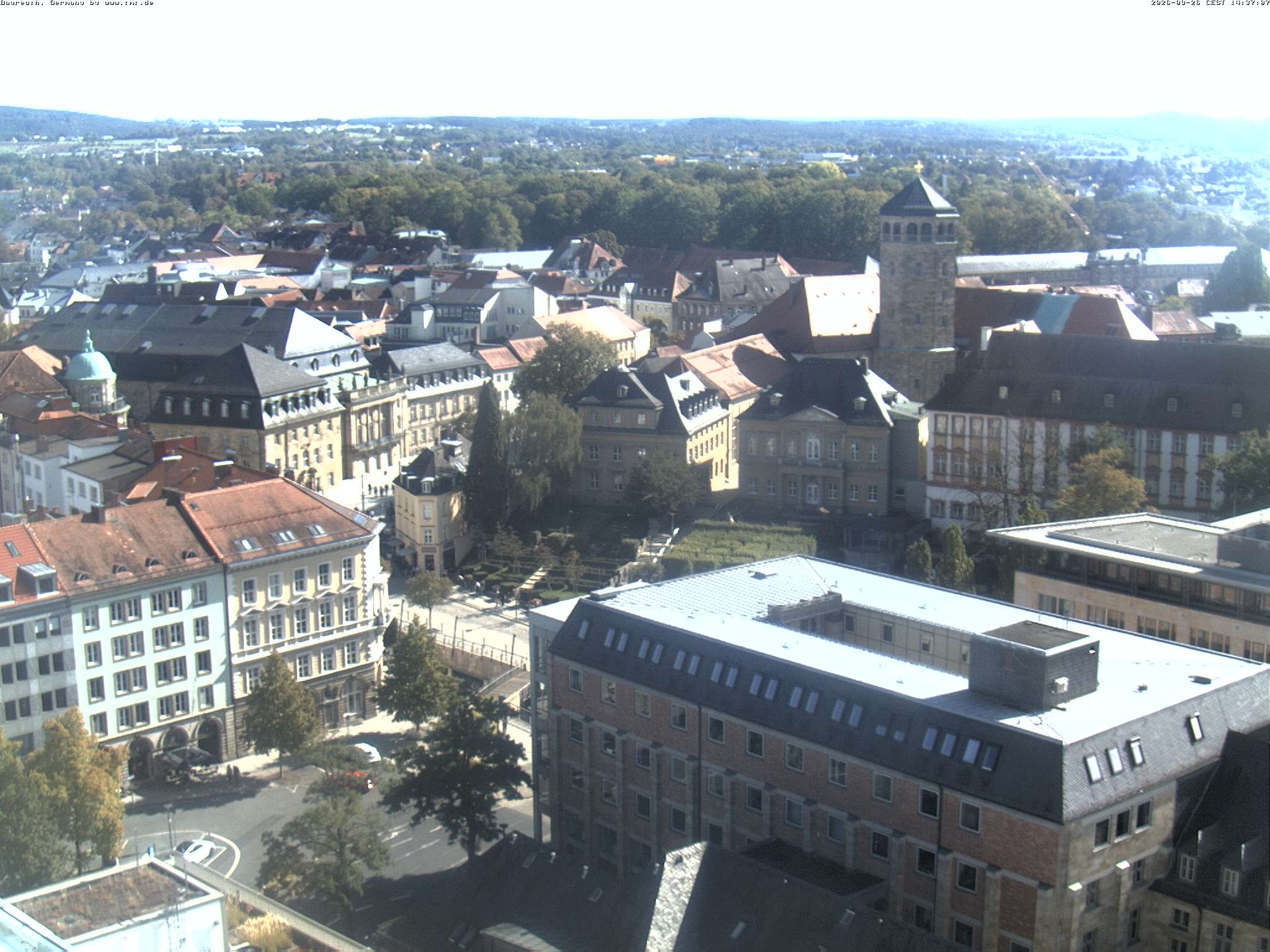 Archiv Foto Webcam Bayreuth: Blick vom Rathaus
