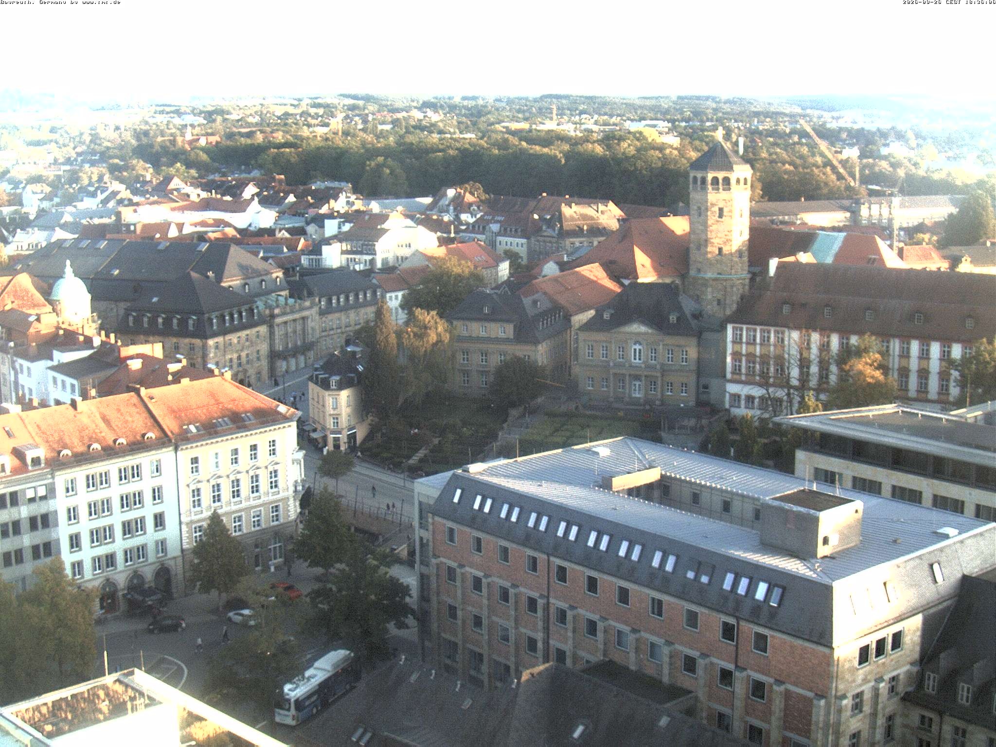 Archiv Foto Webcam Bayreuth: Blick vom Rathaus