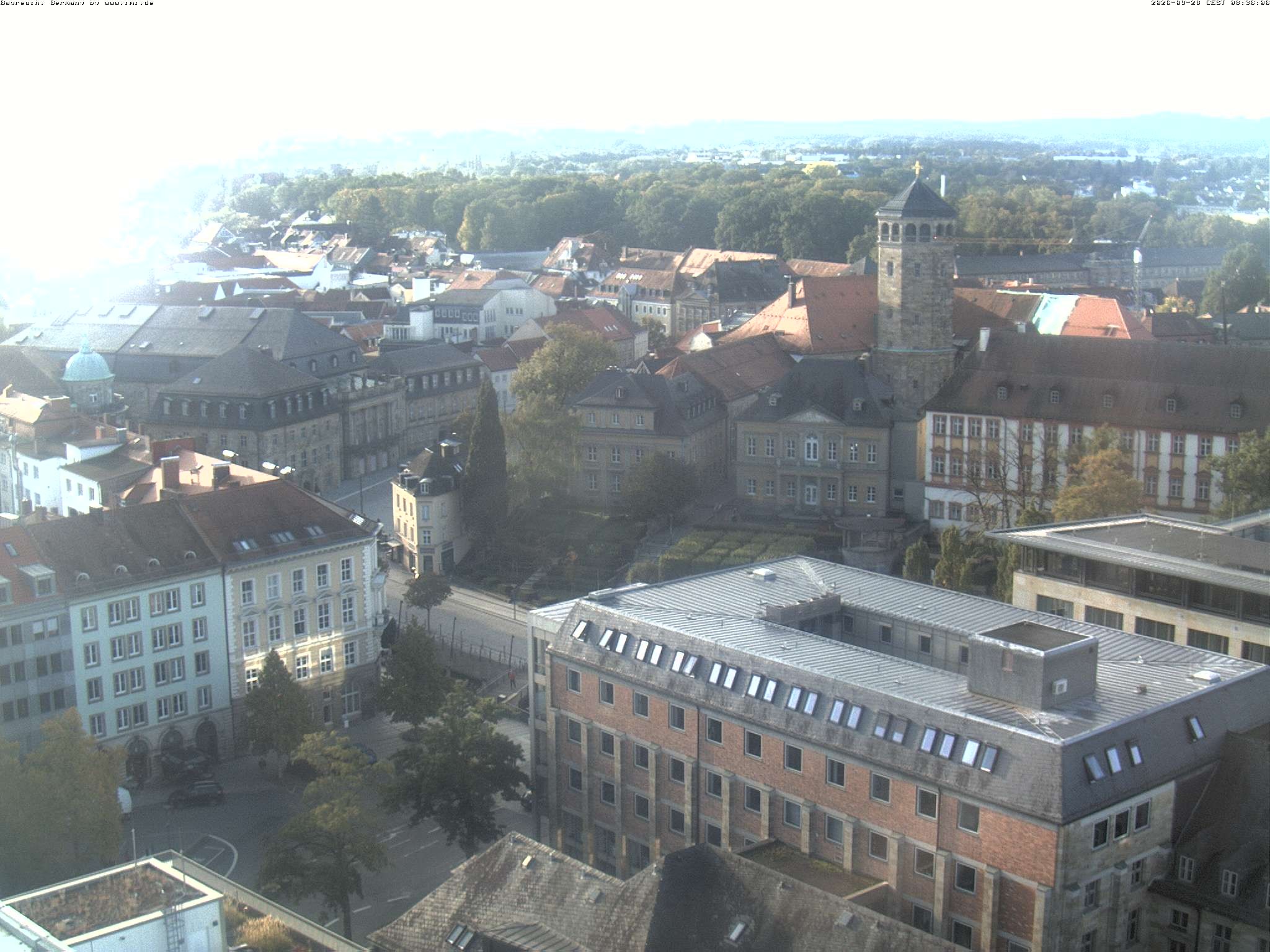Archiv Foto Webcam Bayreuth: Blick vom Rathaus
