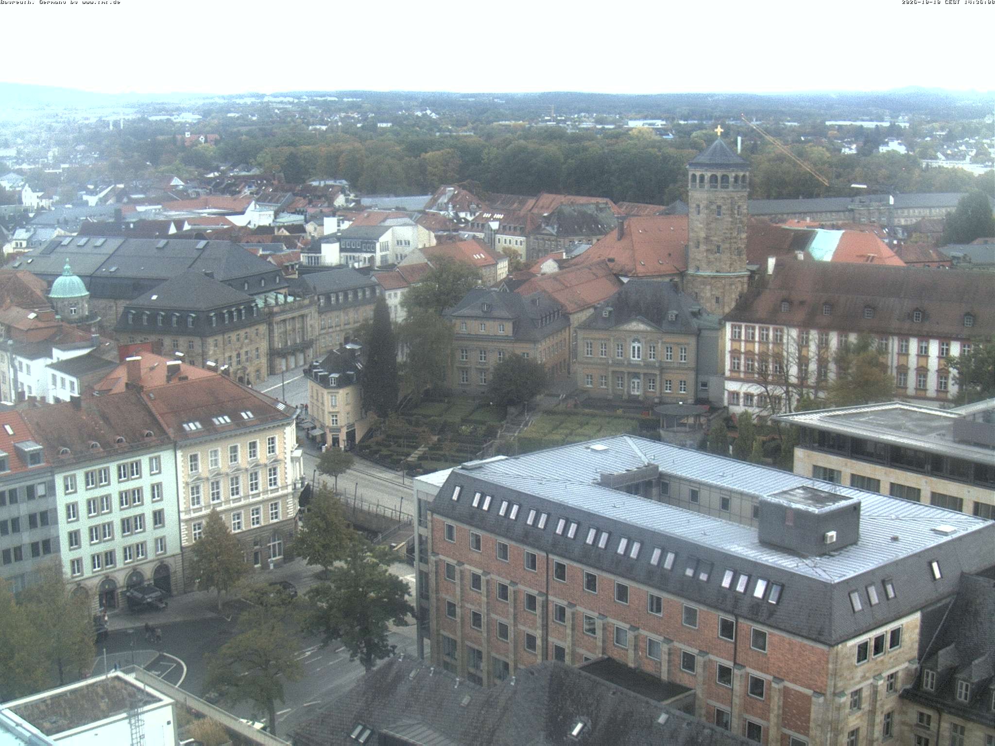 Archiv Foto Webcam Bayreuth: Blick vom Rathaus