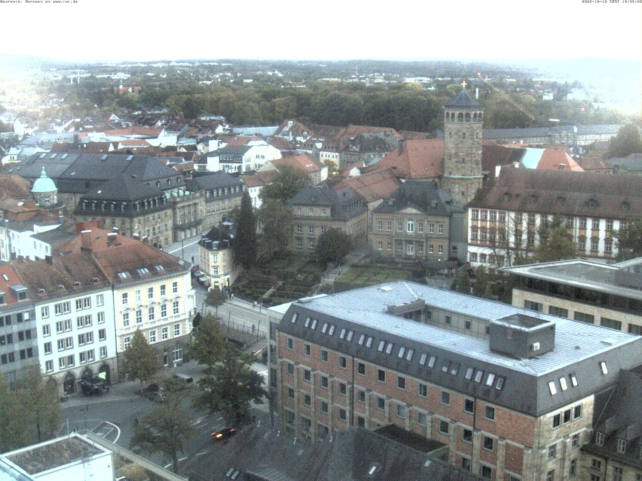 Archiv Foto Webcam Bayreuth: Blick vom Rathaus