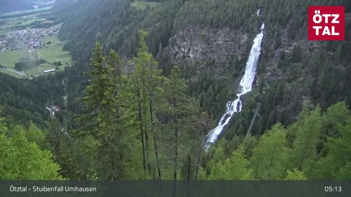 Archiv Foto Webcam Stuibenfall bei Umhausen