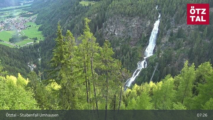 Archiv Foto Webcam Stuibenfall bei Umhausen