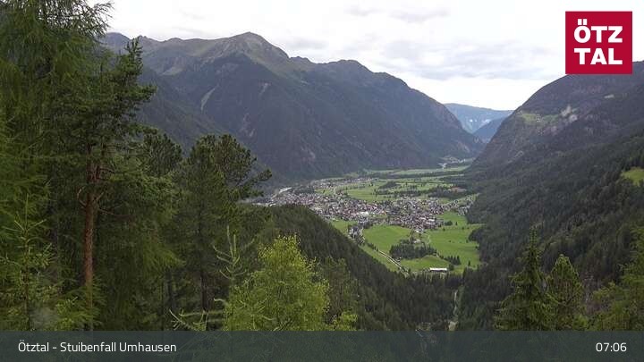 Archiv Foto Webcam Stuibenfall bei Umhausen