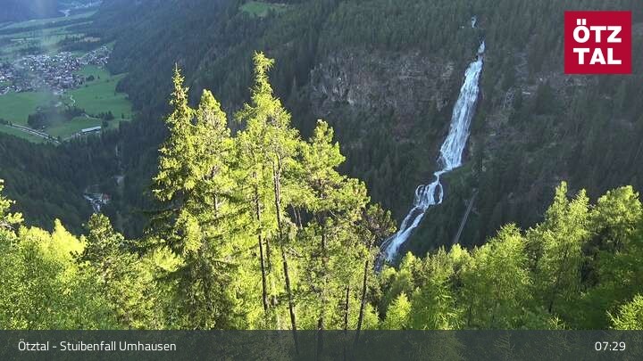 Archiv Foto Webcam Stuibenfall bei Umhausen