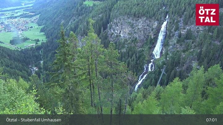 Archiv Foto Webcam Stuibenfall bei Umhausen