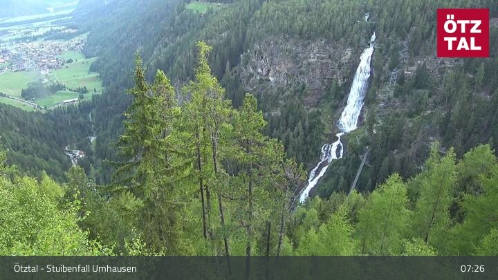 Archiv Foto Webcam Stuibenfall bei Umhausen