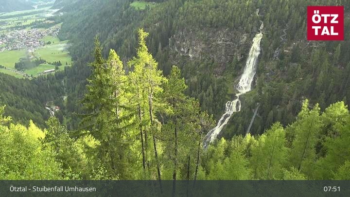 Archiv Foto Webcam Stuibenfall bei Umhausen
