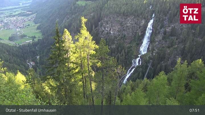 Archiv Foto Webcam Stuibenfall bei Umhausen