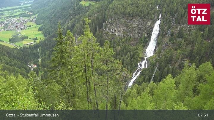Archiv Foto Webcam Stuibenfall bei Umhausen