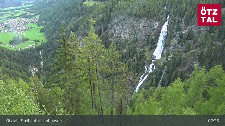 Archiv Foto Webcam Stuibenfall bei Umhausen