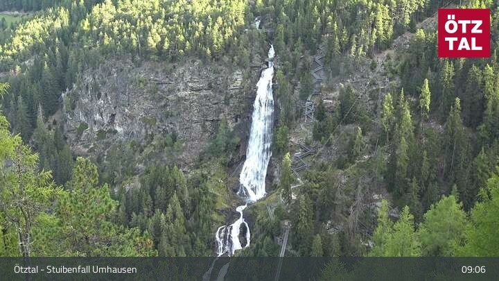 Archiv Foto Webcam Stuibenfall bei Umhausen