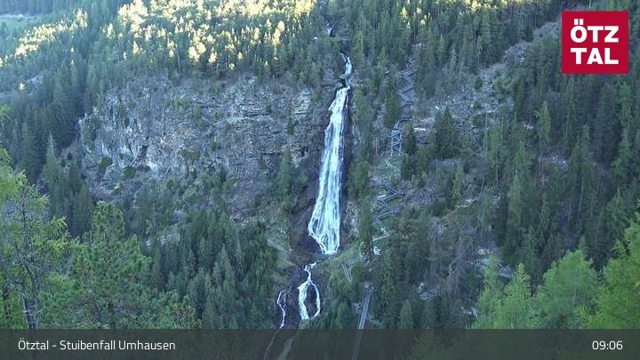 Archiv Foto Webcam Stuibenfall bei Umhausen