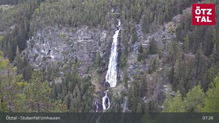 Archiv Foto Webcam Stuibenfall bei Umhausen