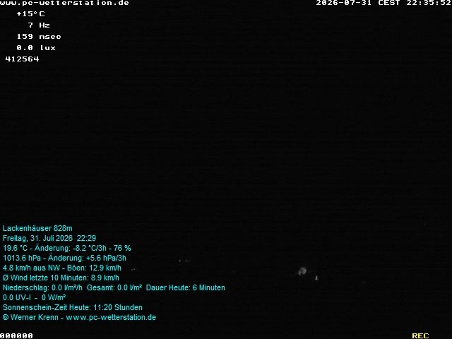 Archived image Webcam in Lackenhäuser