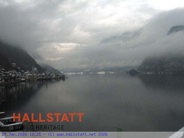 Archiv Foto Webcam Blick auf Hallstatt und den Hallstättersee