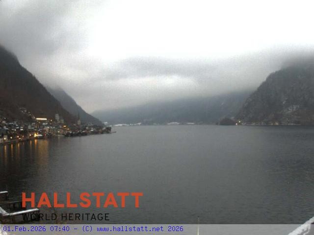 Archiv Foto Webcam Blick auf Hallstatt und den Hallstättersee